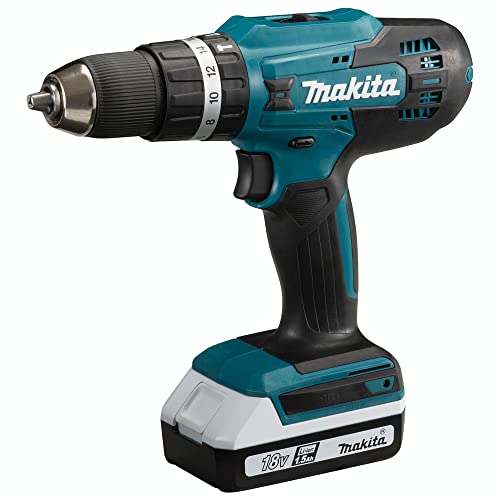 Makita HP488D002 18V Lithium-Ion G-series Cordless Percussion Driver Drill 13mm, 42Nm, with 2x (1.5Ah) Battery and Charger
