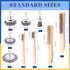 Glarks 9Pcs Wire Scratch Brush Set, Including 5Pcs Wire Wheel Cup Brushes, 4Pcs Carbon Steel/Brass Steel/Copper/Stainless Steel Wire Brushes with Wood Handle Curved Grip
