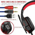 TERRIFI Stereo Pro Gaming Headset with ENC Noise Cancelling Microphone, LED Light, Surround Sound, and Soft Memory Earmuffs for PS5 PS4 for Xbox One Switch PC Laptop Mobilephone, Red
