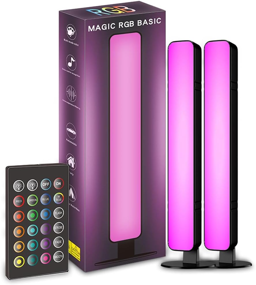 Azonee Atmosphere Light, RGB Desk Light, LED Strip Lights, PC Gaming Accessories Light, Cool Stuff for Room Ambient Lighting Sound Reactive Led Lights Lamp Mood Lighting Suitable for Tv