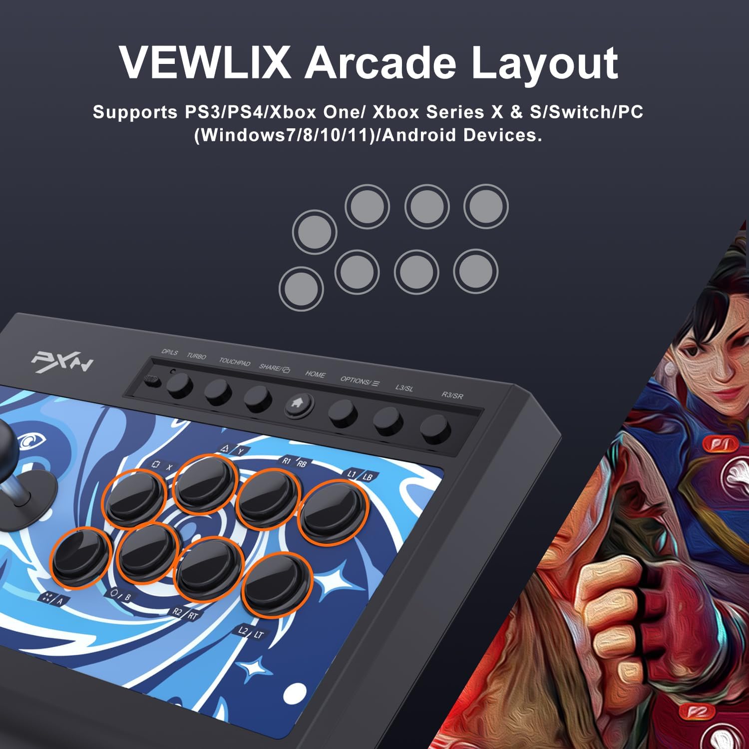 PXN 008 Arcade Stick - Fight Stick Joystick