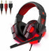 TERRIFI Stereo Pro Gaming Headset with ENC Noise Cancelling Microphone, LED Light, Surround Sound, and Soft Memory Earmuffs for PS5 PS4 for Xbox One Switch PC Laptop Mobilephone, Red