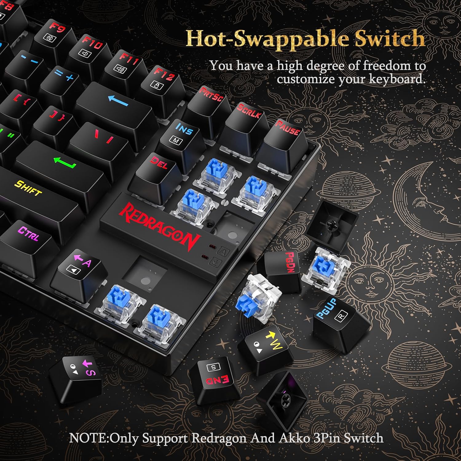 Redragon K552-Rgb Kumara Rgb Led Backlit Mechanical Gaming Keyboard (Black)