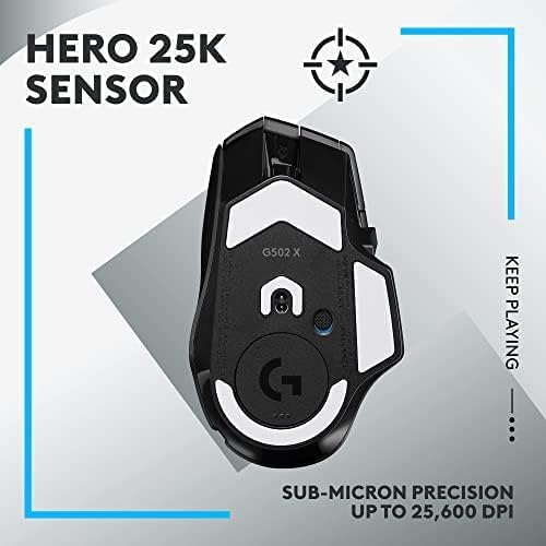 AECOMP - Logitechs G502 X Lightspeed Wireless Gaming Mouse Lightforce Hybrid Optical-Mechanical Switches Hero 25k Gaming Sensor Pc Macos (G502X Wireless White)