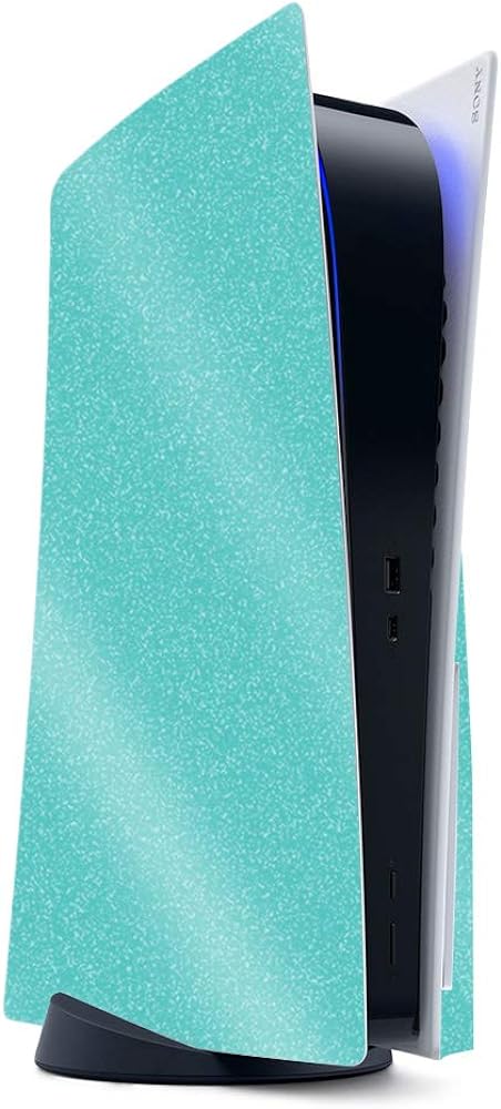 MightySkins Glossy Glitter Skin Compatible with PS5 / Playstation 5 - Solid Turquoise | Protective, Durable High-Gloss Glitter Finish | Easy to Apply, Remove, and Change Styles | Made in The USA