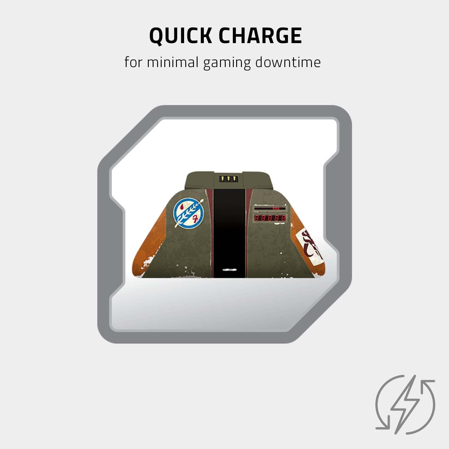 Razer Limited Edition Boba Fett Wireless Controller & Quick Charging Stand Bundle for Xbox Series X|S, Xbox One: Impulse Triggers - Textured Grips - 12hr Battery Life - Magnetic Secure Charging