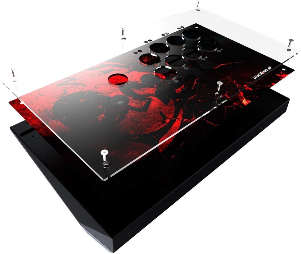 DRAGON SLAY Universal Arcade Fight Stick Controller - 8 Button Compatible with Xbox Series X, Switch, PS4, Xbox One, PC & Android