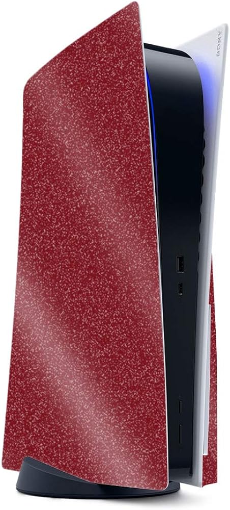 MightySkins Glossy Glitter Skin Compatible With PS5 / Playstation 5 - Solid Burgundy | Protective, Durable High-Gloss Glitter Finish | Easy to Apply, Remove, and Change Styles | Made in The USA