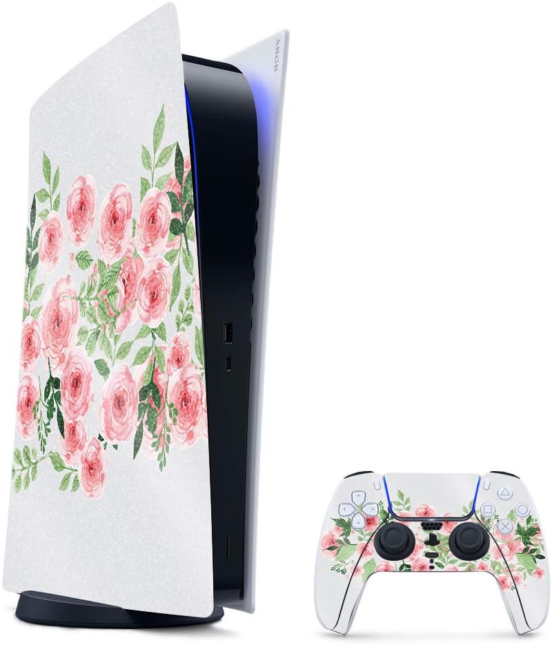 MightySkins Glossy Glitter Skin Compatible With PS5 / Playstation 5 Digital Edition Bundle - Sakura Pink | Protective High-Gloss Glitter Finish | Easy to Apply and Change Style | Made in The USA