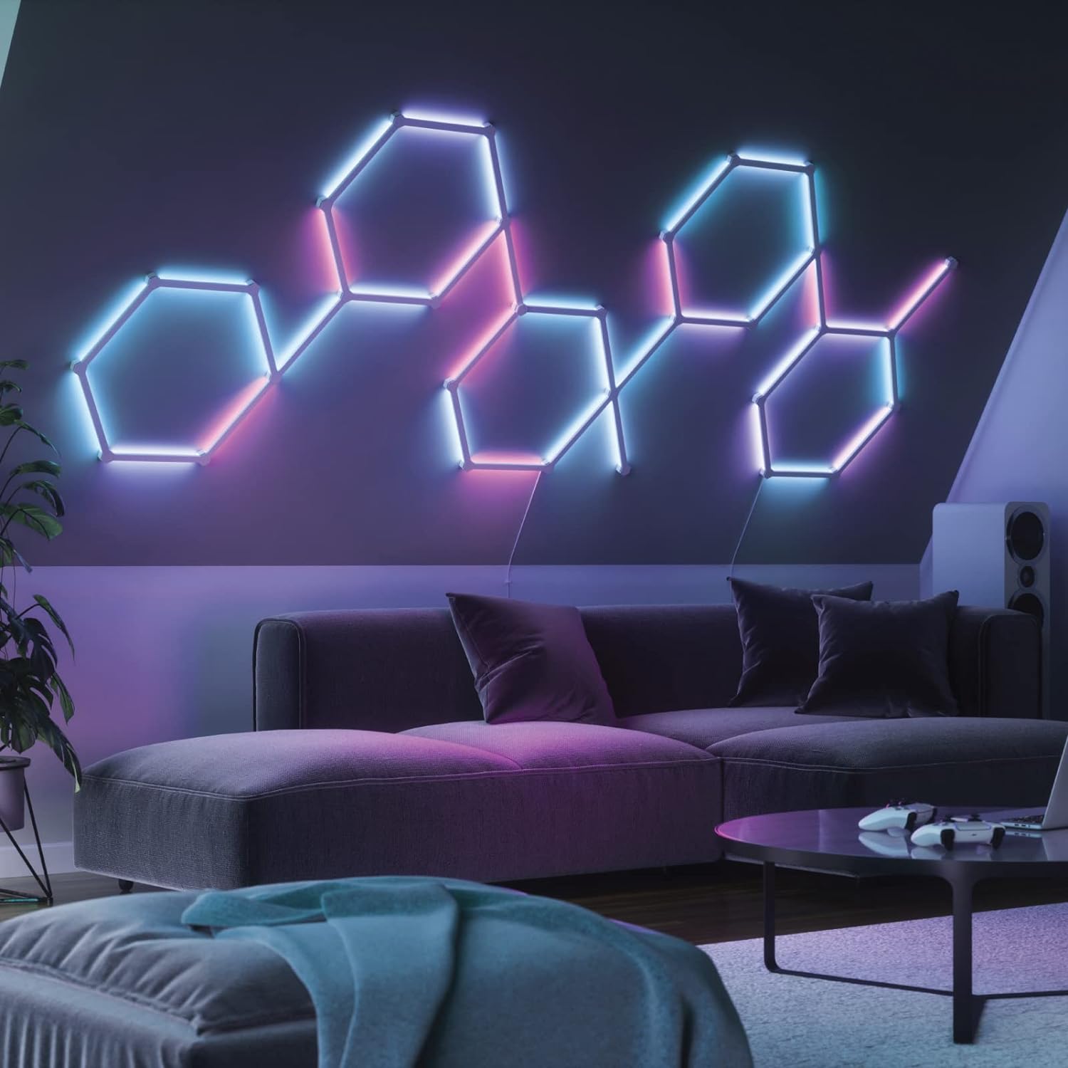 Nanoleaf Lines Starter Kit Modular Backlit Illumination, Smart Wifi Led System W/Music Visualizer, Instant Wall Decoration, Home Or Office Use, 16M+ Colors, Low Energy Consumption 15 Pack, White