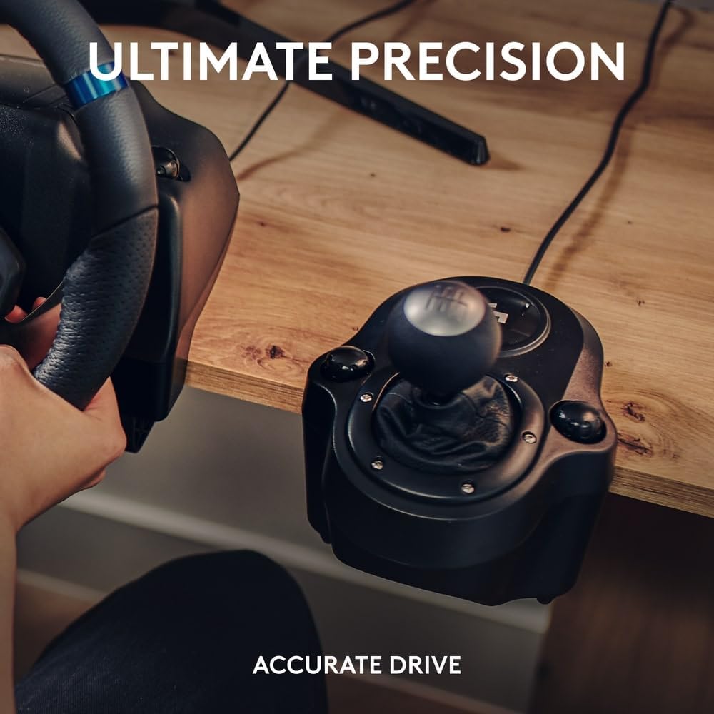 Logitech G923 Racing Wheel and Pedals for PS4 and PS5 - UAE Version & Driving Force Racing Shifter For G923, Black