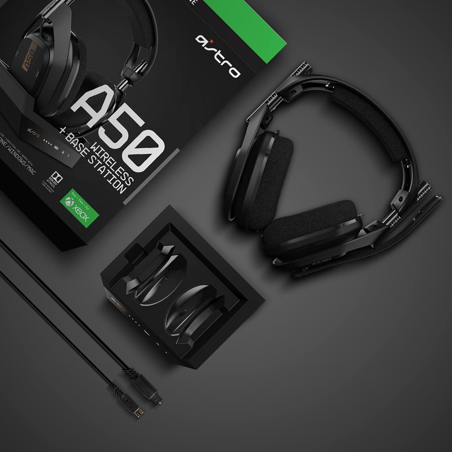 ASTRO Gaming A50 Wireless + Base Station Gen 4 - Compatible with PlayStation® 4, 5, PC - Black/Silver