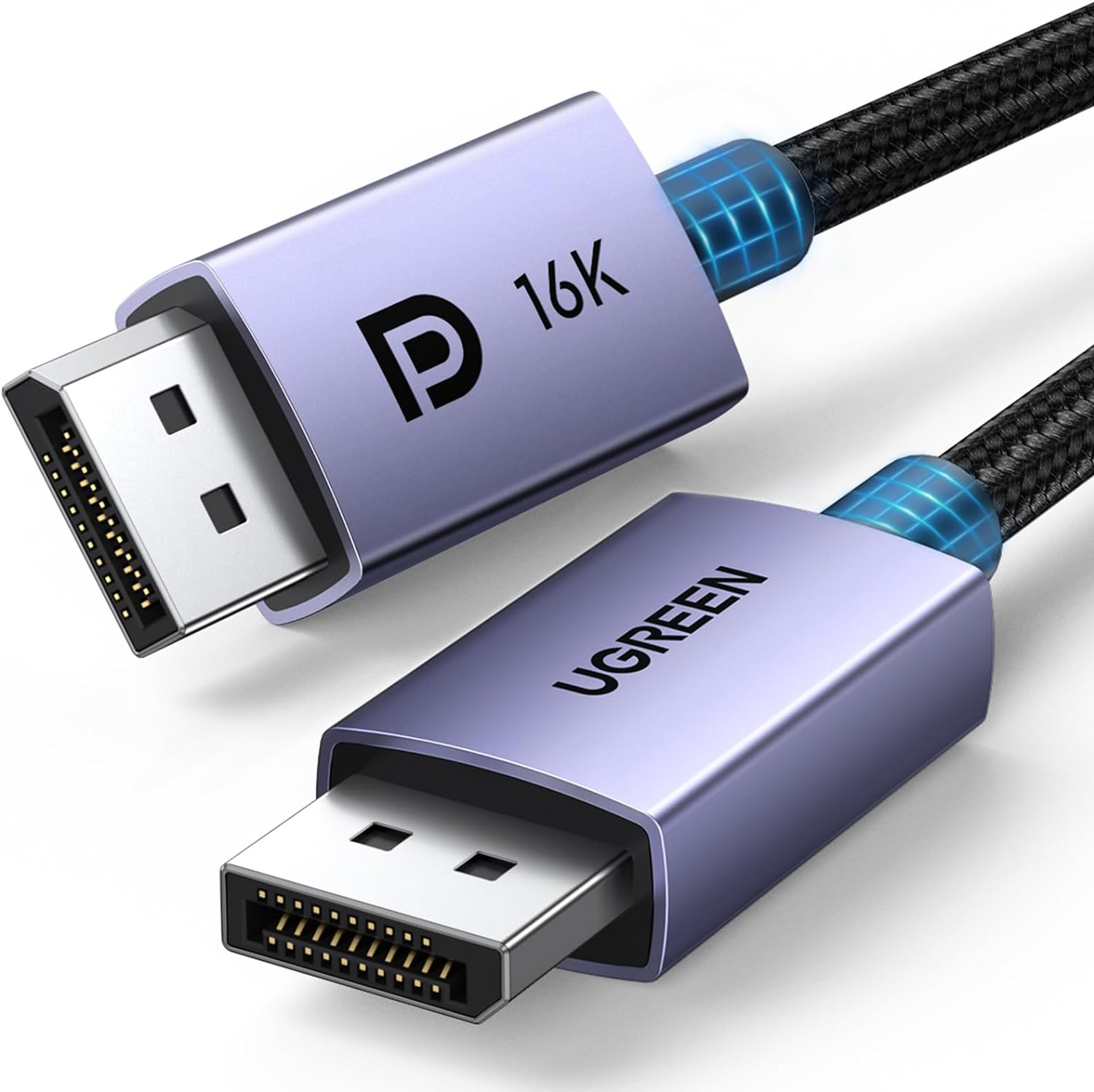 UGREEN 16K Displayport Cable 3M, Displayport 2.1 80Gbps, 16K@60Hz,8K@120Hz,4K@240Hz/144Hz/165Hz for Gaming, DP Cable Braided HDR,ARC,G-Sync,Free-Sync for Gaming Monitor,PC,Graphics Card, DP 16K 3Meter