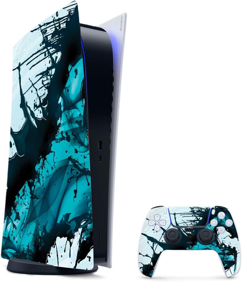 MightySkins Skin Compatible With PS5 / Playstation 5 Digital Edition Bundle - Wild Splash | Protective, Durable, and Unique Vinyl Decal wrap cover | Easy To Apply and Change Styles | Made in the USA