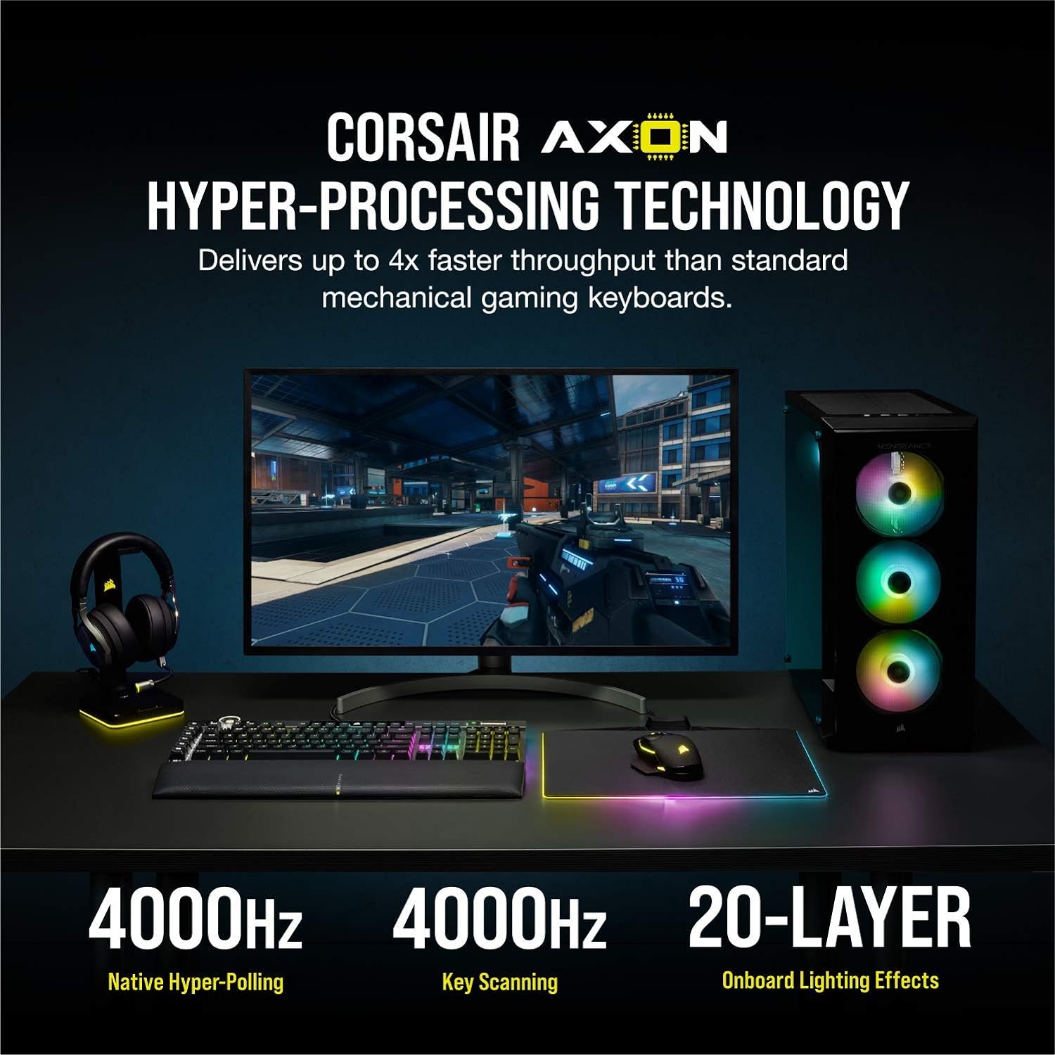 Corsair K100 CHERRY MX SPEED, BLACK, CH-912A014-NA