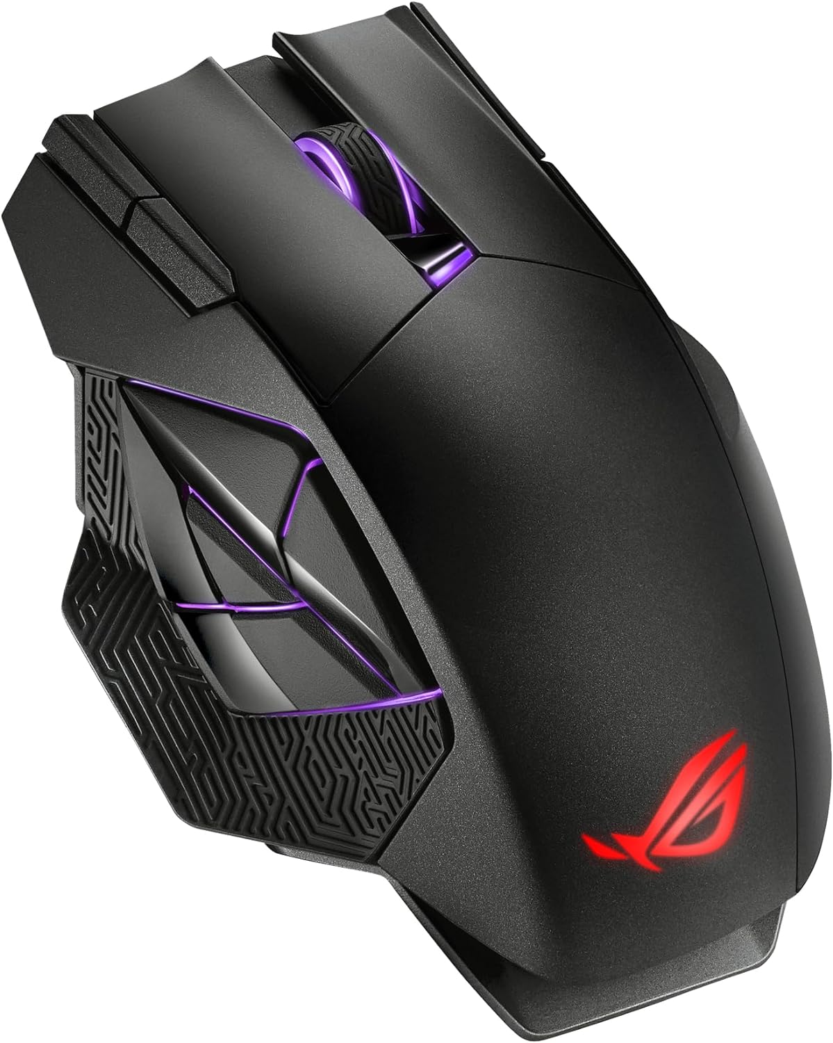 ASUS ROG Spatha X Wireless Gaming Mouse, 2.4 GHz / Wired USB, 19,000 DPI Optical Sensor, 12 Programmable Buttons, RGB, Swappable Switch Design, Micro Switches, Magnetic Charging Stand, Black