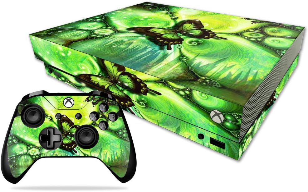MightySkins Skin Compatible With Microsoft Xbox One X - Mystical Butterfly | Protective, Durable, and Unique Vinyl Decal wrap cover | Easy To Apply, Remove, and Change Styles | Made in the USA