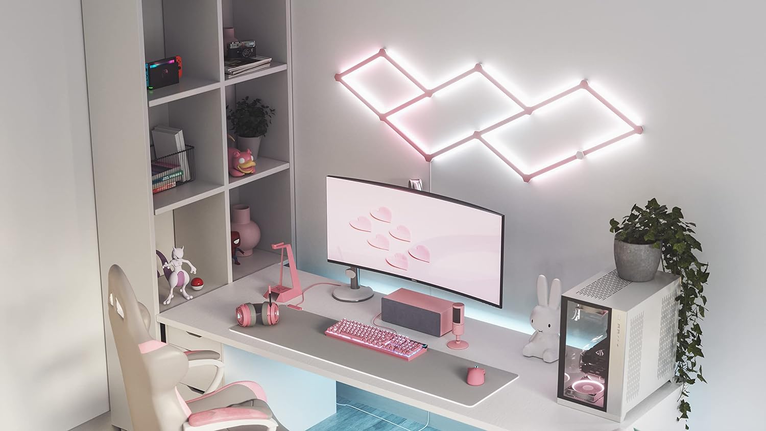 Nanoleaf Lines Starter Kit Modular Backlit Illumination, Smart Wifi Led System W/Music Visualizer, Instant Wall Decoration, Home Or Office Use, 16M+ Colors, Low Energy Consumption 15 Pack, White