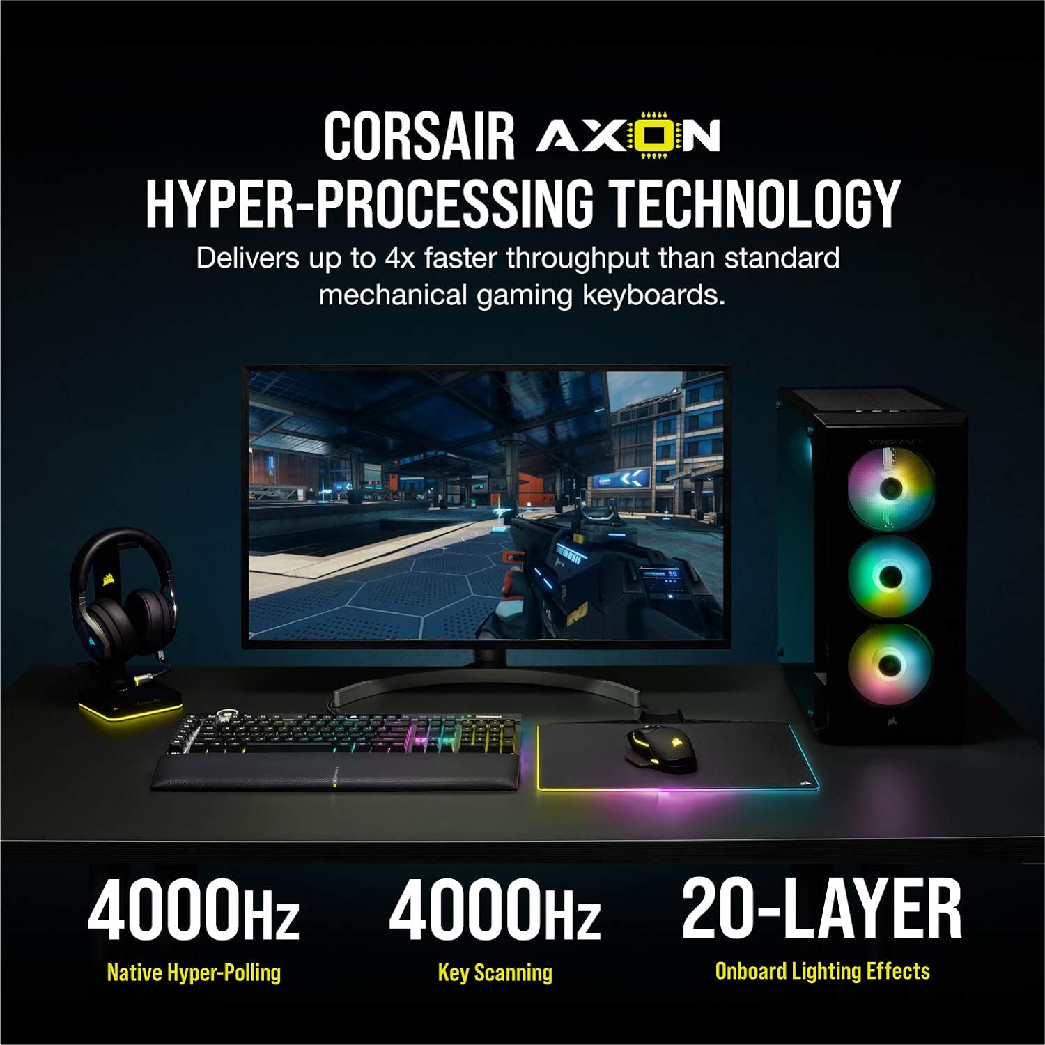 Corsair K100 CHERRY MX SPEED, BLACK, CH-912A014-NA