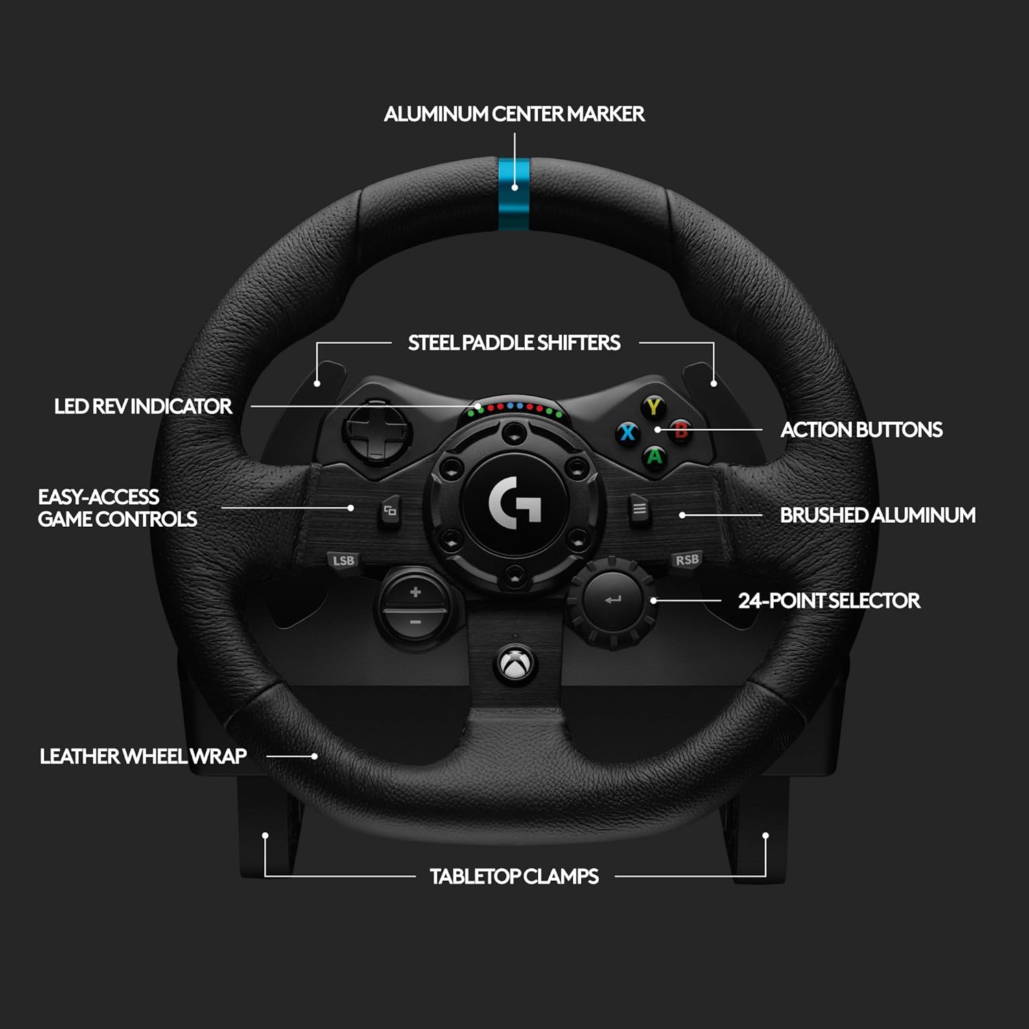 Logitech G923 Racing Wheel and Pedals for PS4 and PS5 - UAE Version & Driving Force Racing Shifter For G923, Black
