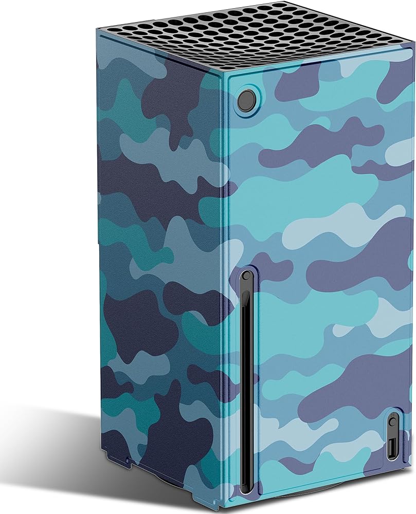 Mytrix Full Wraps Case Skin for Xbox Series X Console, Scratch Resistant-Camouflage Blue