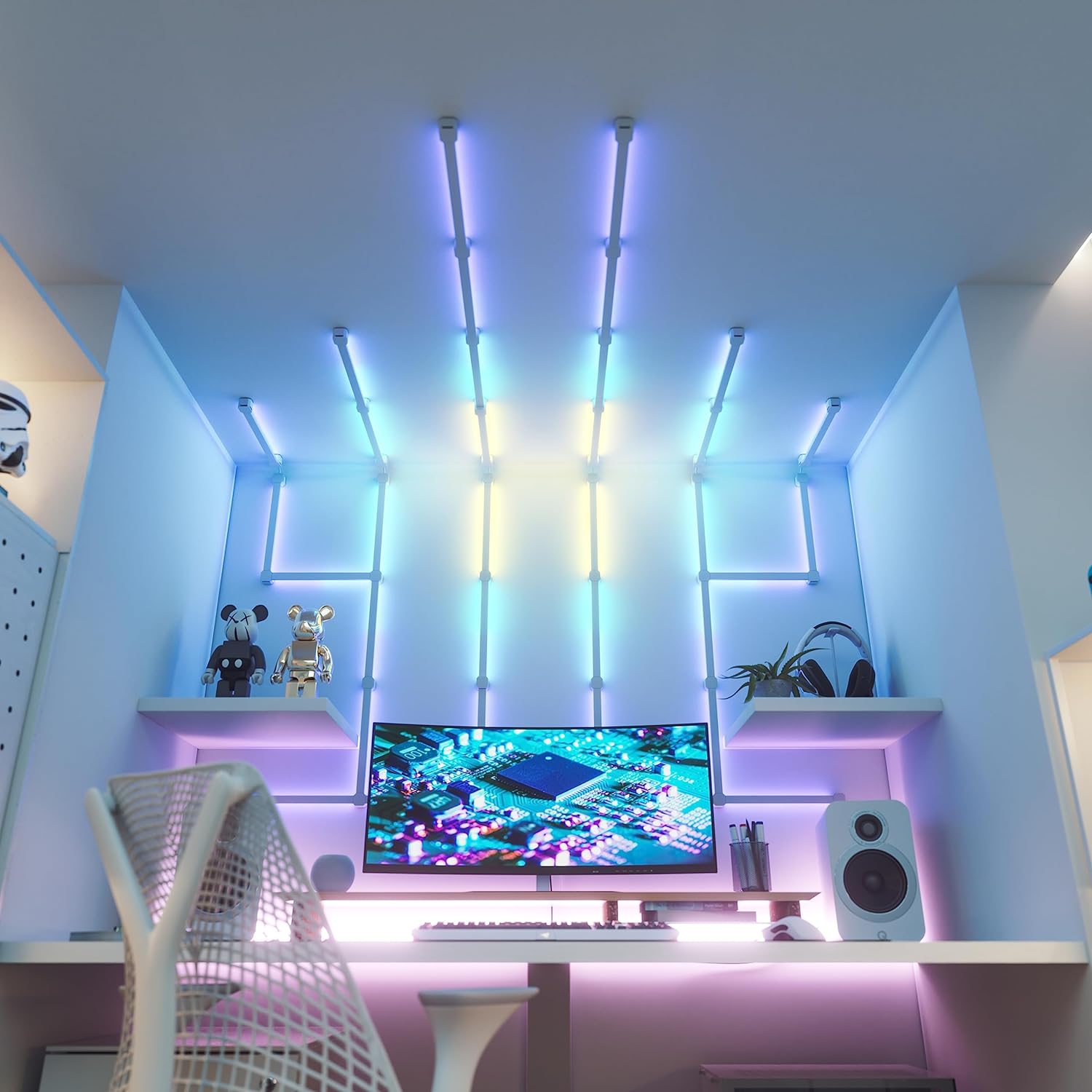 Nanoleaf Lines Starter Kit Modular Backlit Illumination, Smart Wifi Led System W/Music Visualizer, Instant Wall Decoration, Home Or Office Use, 16M+ Colors, Low Energy Consumption 15 Pack, White